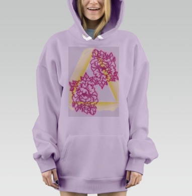 Светящиеся цветы гармония нежности и энергии, Hoodie Mjhigh Dig Mel, Fiolet, утепленная