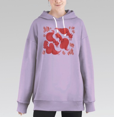 Танцы лис среди грибов, Hoodie Long Oversize Fiolet