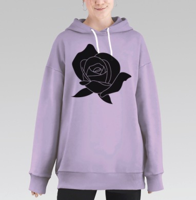 Тату роза, Hoodie Long Oversize Fiolet