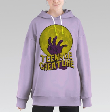 Teenage Creature / Подростковое существо, Hoodie Long Oversize Fiolet