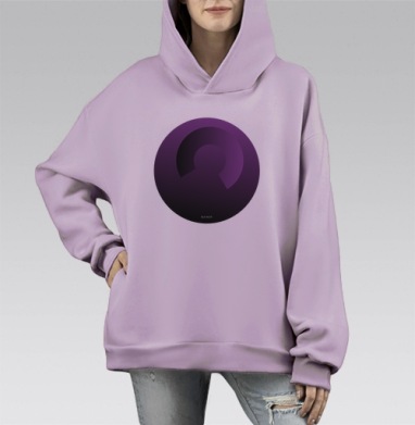 Темная сторона, Hoodie Mono Fiolet, оверсайз, утепленная