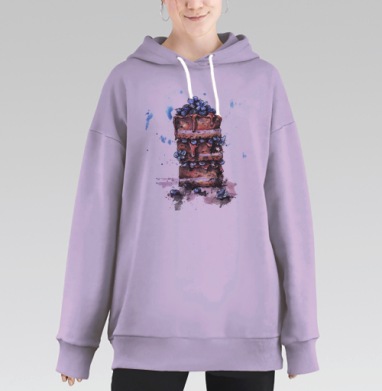 Тортик с черникой, Hoodie Long Oversize Fiolet