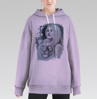 Тотем львица, Hoodie Long Oversize Fiolet