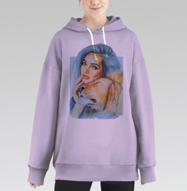 Тотем лев, Hoodie Long Oversize Fiolet