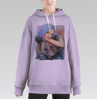 Тотем медведь, Hoodie Long Oversize Fiolet