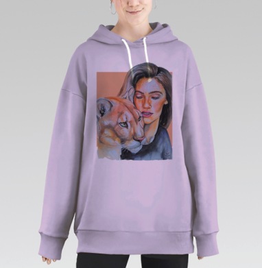 Тотем пума, Hoodie Long Oversize Fiolet