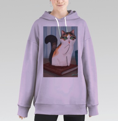 ТРЕХЦВЕТНЫЙ МЯУ, Hoodie Long Oversize Fiolet