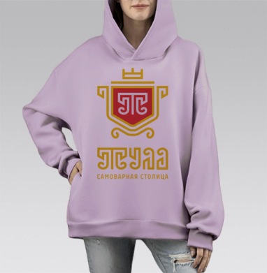 Тула - самоварная столица, Hoodie Mono Fiolet, оверсайз, утепленная