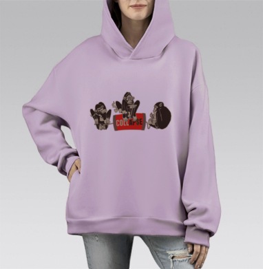 Упадок цивилизации социальный коллапс последний этап существования, Hoodie Mono Fiolet, оверсайз, утепленная