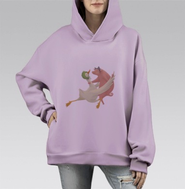 Вальс, Hoodie Mono Fiolet, оверсайз, утепленная