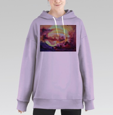 Вечерняя_Заря, Hoodie Long Oversize Fiolet
