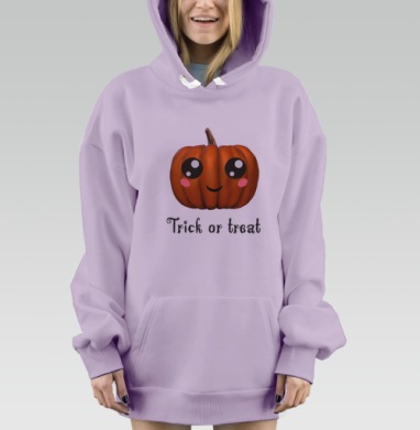 Веселая тыква для праздника Хэллоуина Trick or treat, Hoodie Mjhigh Dig Mel, Fiolet, утепленная