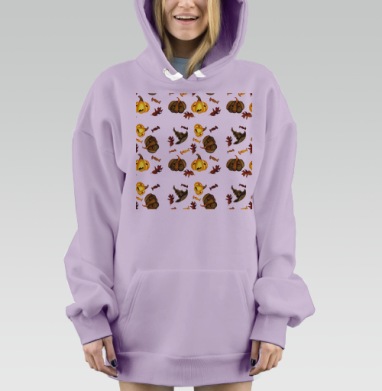 Веселые тыквы конфеты осенние листья Хэллоуин 31 октября 2019 года, Hoodie Mjhigh Dig Mel, Fiolet, утепленная