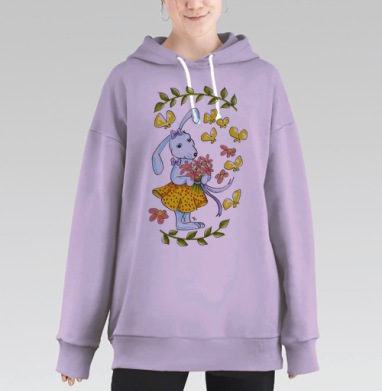 Весенняя Зайка, Hoodie Long Oversize Fiolet