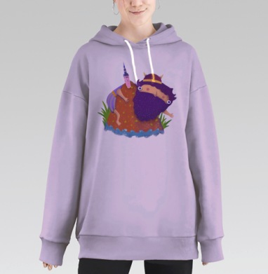 Викинг в горах, Hoodie Long Oversize Fiolet