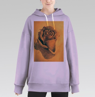 Винтажная роза, Hoodie Long Oversize Fiolet