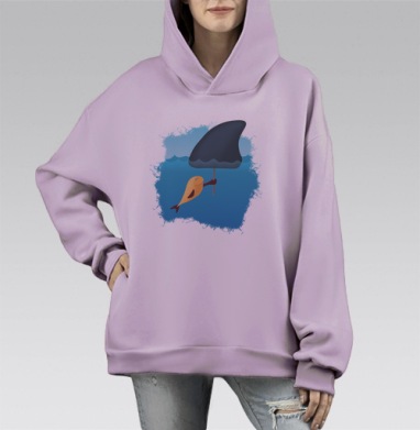 Внешность обманчива. Арт, Hoodie Mono Fiolet, оверсайз, утепленная