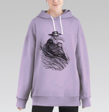 Ворона и доктор чума, Hoodie Long Oversize Fiolet