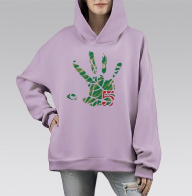 Всё в наших руках, Hoodie Mono Fiolet, оверсайз, утепленная