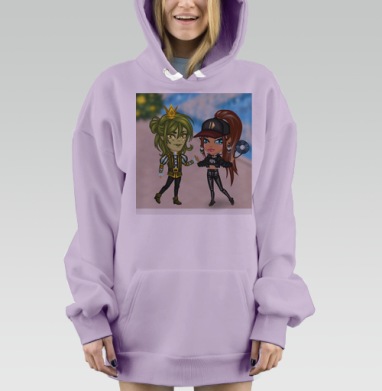 Встреча фэнтези персонажа с современной модой на улицах, Hoodie Mjhigh Dig Mel, Fiolet, утепленная