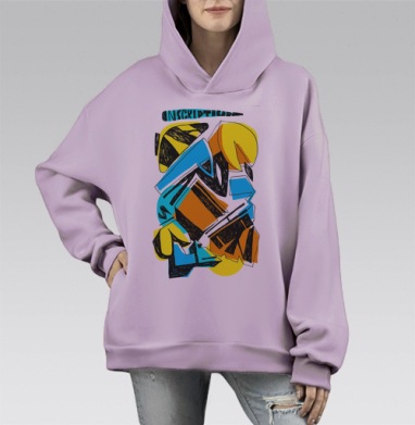 Вторая надпись, Hoodie Mono Fiolet, оверсайз, утепленная
