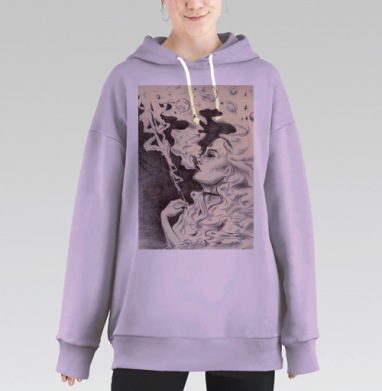 Выдох, Hoodie Long Oversize Fiolet