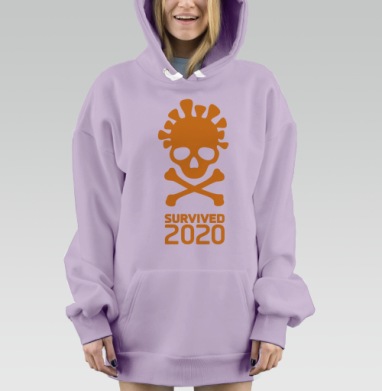 Выжил в 2020 году символ опасности 2020, Hoodie Mjhigh Dig Mel, Fiolet, утепленная