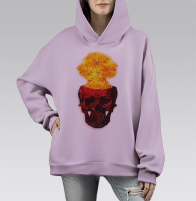 Взрыв мозга, Hoodie Mono Fiolet, оверсайз, утепленная