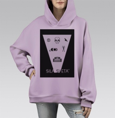 Хайлайтс, Hoodie Mono Fiolet, оверсайз, утепленная