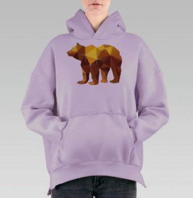 Янтарный медведь, Hoodie Oversize Fiolet, утепленная