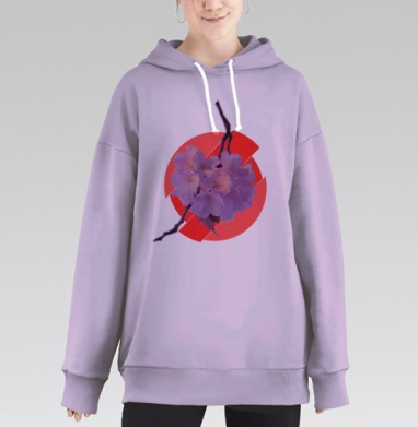 Японская весна, Hoodie Long Oversize Fiolet