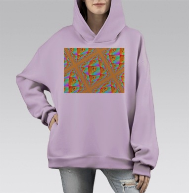 Яркие бабочки, Hoodie Mono Fiolet, оверсайз, утепленная