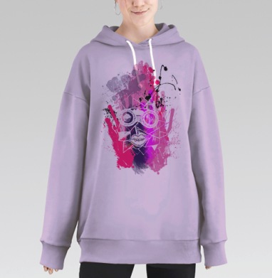 Яркое Лицо Сладости Морозное Лето, Hoodie Long Oversize Fiolet