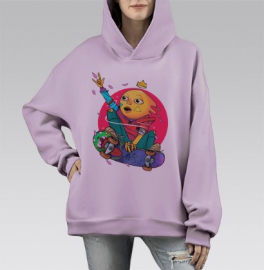 Яйцо в полете, Hoodie Mono Fiolet, оверсайз, утепленная