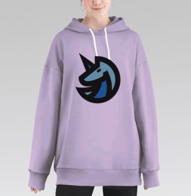 Yoo эмблема, Hoodie Long Oversize Fiolet
