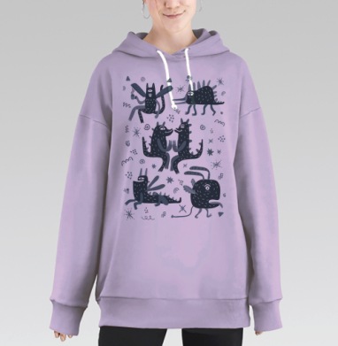 Забавные монстры, Hoodie Long Oversize Fiolet