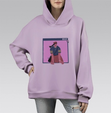 Закрыть окно, Hoodie Mono Fiolet, оверсайз, утепленная
