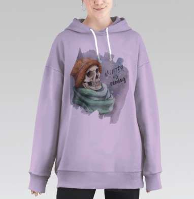 Зима лед Близко, Hoodie Long Oversize Fiolet