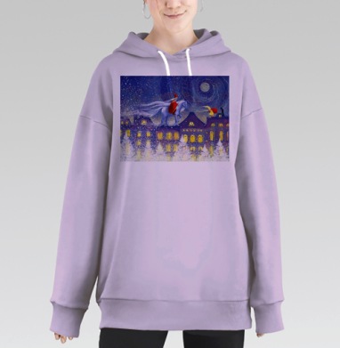 Зимняя сказка, Hoodie Long Oversize Fiolet