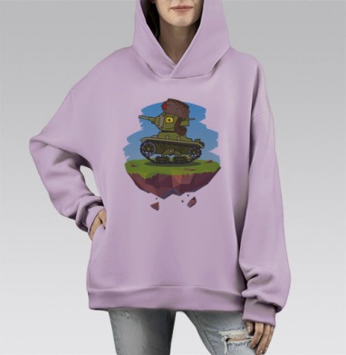 Знаменитый Двадцать шестой, Hoodie Mono Fiolet, оверсайз, утепленная