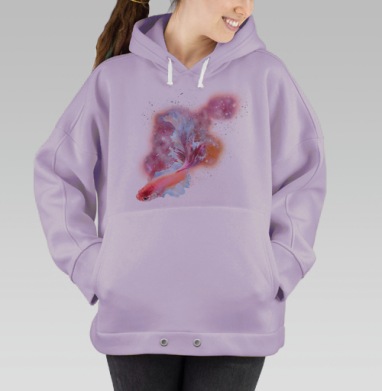 Золотая Рыбка В Магическом Свете в мире фантазий, Hoodie Oversize Fiolet