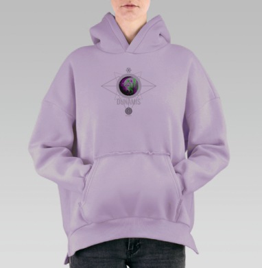 Зооглитч. Медведь, Hoodie Oversize Fiolet, утепленная