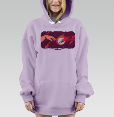 55х55 в огне, Hoodie Mjhigh Dig Mel, Fiolet, утепленная