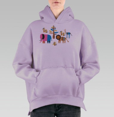 Африканская саванна, Hoodie Oversize Fiolet, утепленная