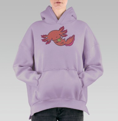 Аксолотль милаш, Hoodie Oversize Fiolet, утепленная