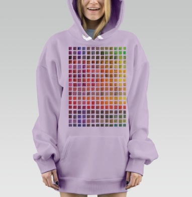 Акварельные квадратики, Hoodie Mjhigh Dig Mel, Fiolet, утепленная