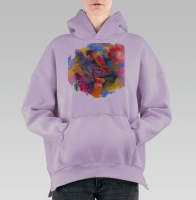 АКВАРИУМНЫЕ РЫБКИ, Hoodie Oversize Fiolet, утепленная