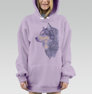Аляскинский маламут, Hoodie Mjhigh Dig Mel, Fiolet, утепленная