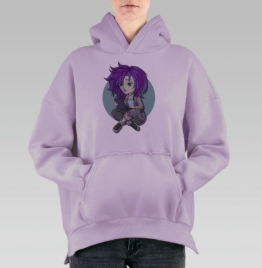 Amethyst reANIMEtion / Аметистовая реанимация аниме, Hoodie Oversize Fiolet, утепленная
