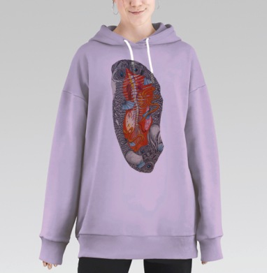 Анатомия рыбы, Hoodie Long Oversize Fiolet